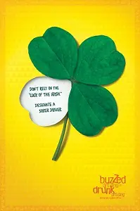 cartoon shamrock with a yellow background