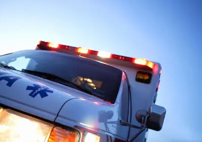 front view of an ambulance