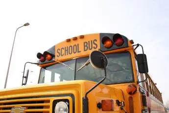 parked empty school bus