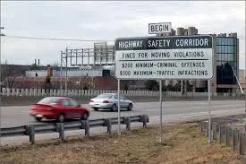 highway safety corridor road sign