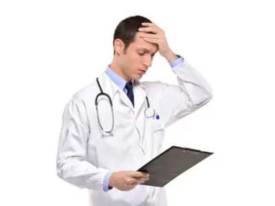 doctor realizing a medical mistake