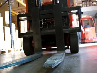 front view of a forklift