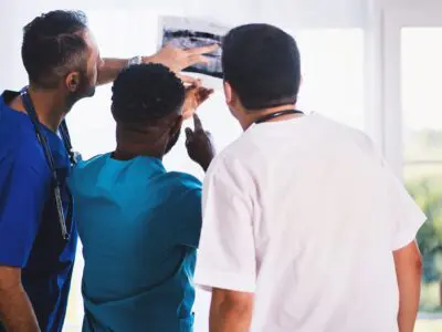 dentists looking over x-rays