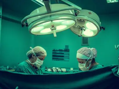 two surgeons in an operating room