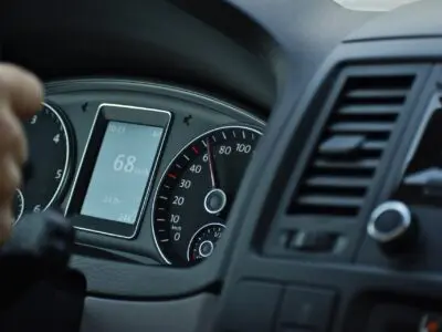 black interior dashboard of a vehicle