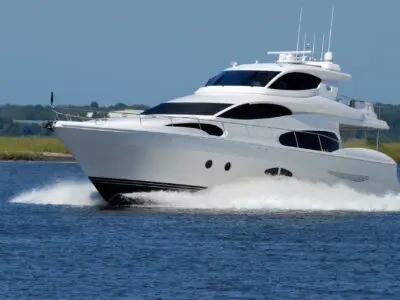 large white luxury boat on the water
