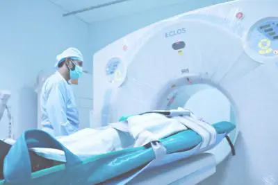 patient receiving a ct scan