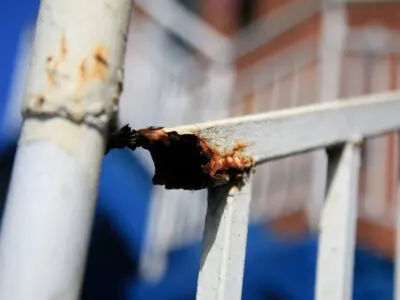 rust on stair railing